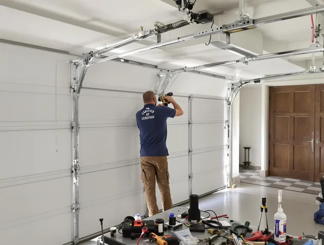 Florence-Graham Garage Door Repair certified technician performing precision garage door repair in Florence-Graham