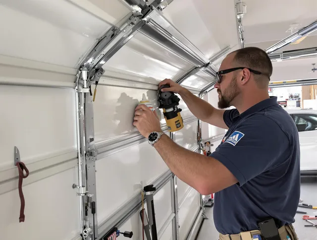 Florence-Graham Garage Door Repair technician quieting a noisy garage door in Florence-Graham